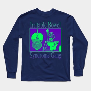 Irritable Bowel Syndrome Gang - 90's 2000's y2k IBS (green and purple) Long Sleeve T-Shirt